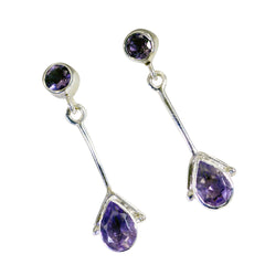 Patricia Purple Gemstone Stud Earrings for Everyday Glam