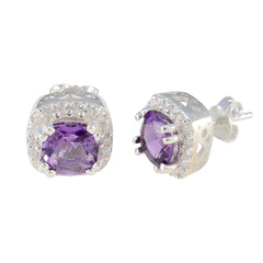 Rebeca Purple Gemstone Stud Earrings for Everyday Glam