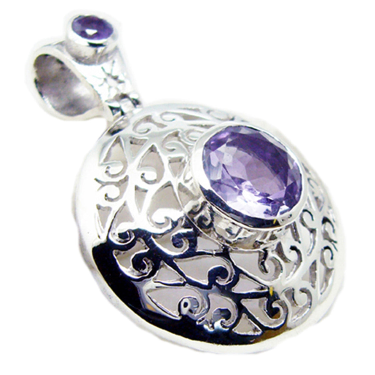Bella Purple Geometric Pendant for Everyday Glam Amethyst Purple Purple