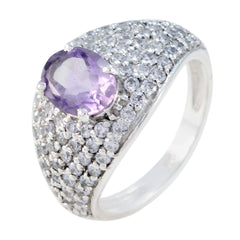 Yasmin Purple Halo Ring with Sparkling Gemstones