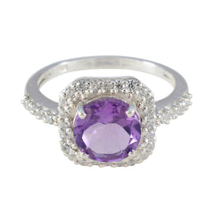 Cecilia Purple Halo Ring for Women with Gemstone Glow Amethyst Purple