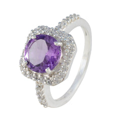 Cecilia Purple Halo Ring for Women with Gemstone Glow