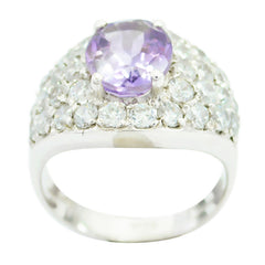Yasmin Purple Halo Ring with Sparkling Gemstones