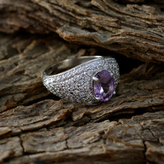 Yasmin Purple Halo Ring with Sparkling Gemstones