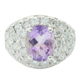Yasmin Purple Halo Ring with Sparkling Gemstones Amethyst Purple