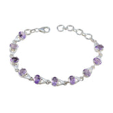 Ava Purple Links Bracelet Gift for Everyday Glam Amethyst Purple