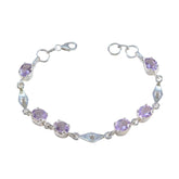Violet Purple Links Bracelet Jewelry - Elegant Gemstone Design Amethyst Purple