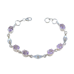 Violet Purple Links Bracelet Jewelry - Elegant Gemstone Design Amethyst Purple