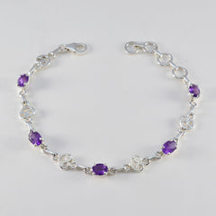 Zoey Purple Links Bracelet with Amethyst Stones
