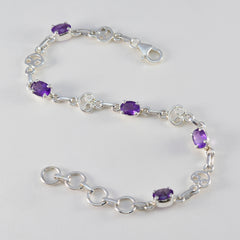 Zoey Purple Links Bracelet with Amethyst Stones