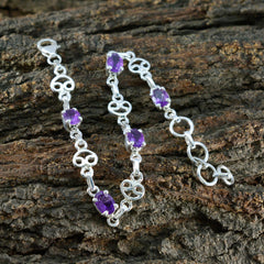 Zoey Purple Links Bracelet with Amethyst Stones