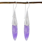 Eun-ji Purple Solitaire Dangle Earrings for Glam Looks Amethyst Purple Dangle