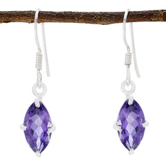 Giulia Purple Solitaire Dangle Earrings for Glam Look