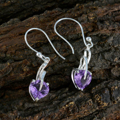 Natalie Purple Solitaire Dangle Earrings for Glam Looks