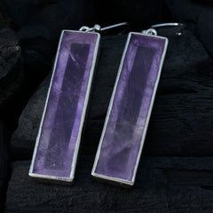 Mia Purple Solitaire Dangle Earrings for Everyday Glam