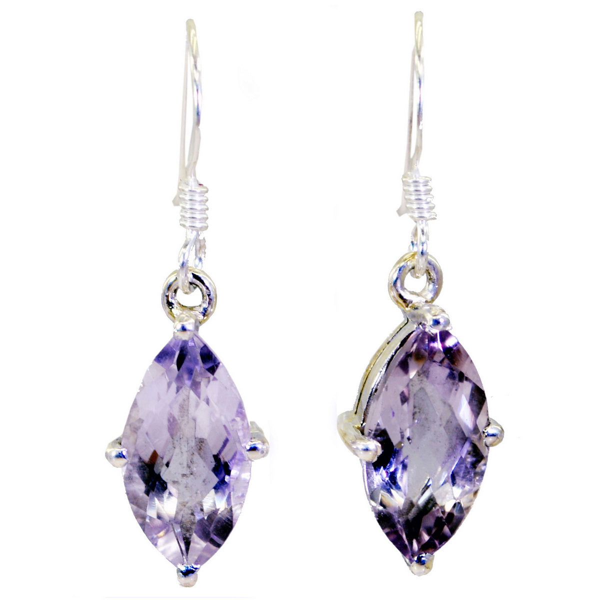 Giulia Purple Solitaire Dangle Earrings for Glam Look Amethyst Purple Dangle