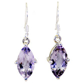 Giulia Purple Solitaire Dangle Earrings for Glam Look Amethyst Purple Dangle