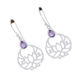 Isabel Purple Solitaire Dangle Earrings for Stylish Accessory