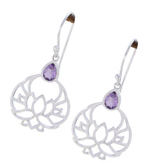 Isabel Purple Solitaire Dangle Earrings for Stylish Accessory