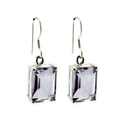 Freya Purple Solitaire Dangle Earrings for Stylish Looks Amethyst Purple Dangle