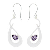 Clara Purple Solitaire Dangle Earrings for Everyday Glam Amethyst Purple Dangle