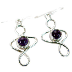 Alejandra Purple Solitaire Dangle Earrings | Glamour & Style