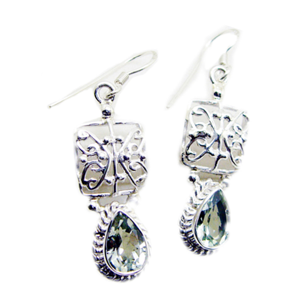 Victoria Purple Solitaire Dangle Earrings - Chic Design Amethyst Purple Dangle