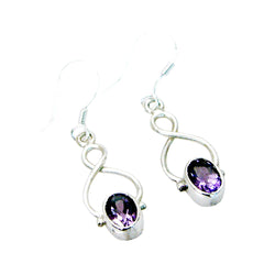 Harper Purple Solitaire Dangle Earrings for Everyday Glam