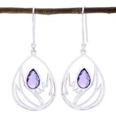 Lucia Purple Solitaire Dangle Earrings for Everyday Glam Amethyst Purple Dangle
