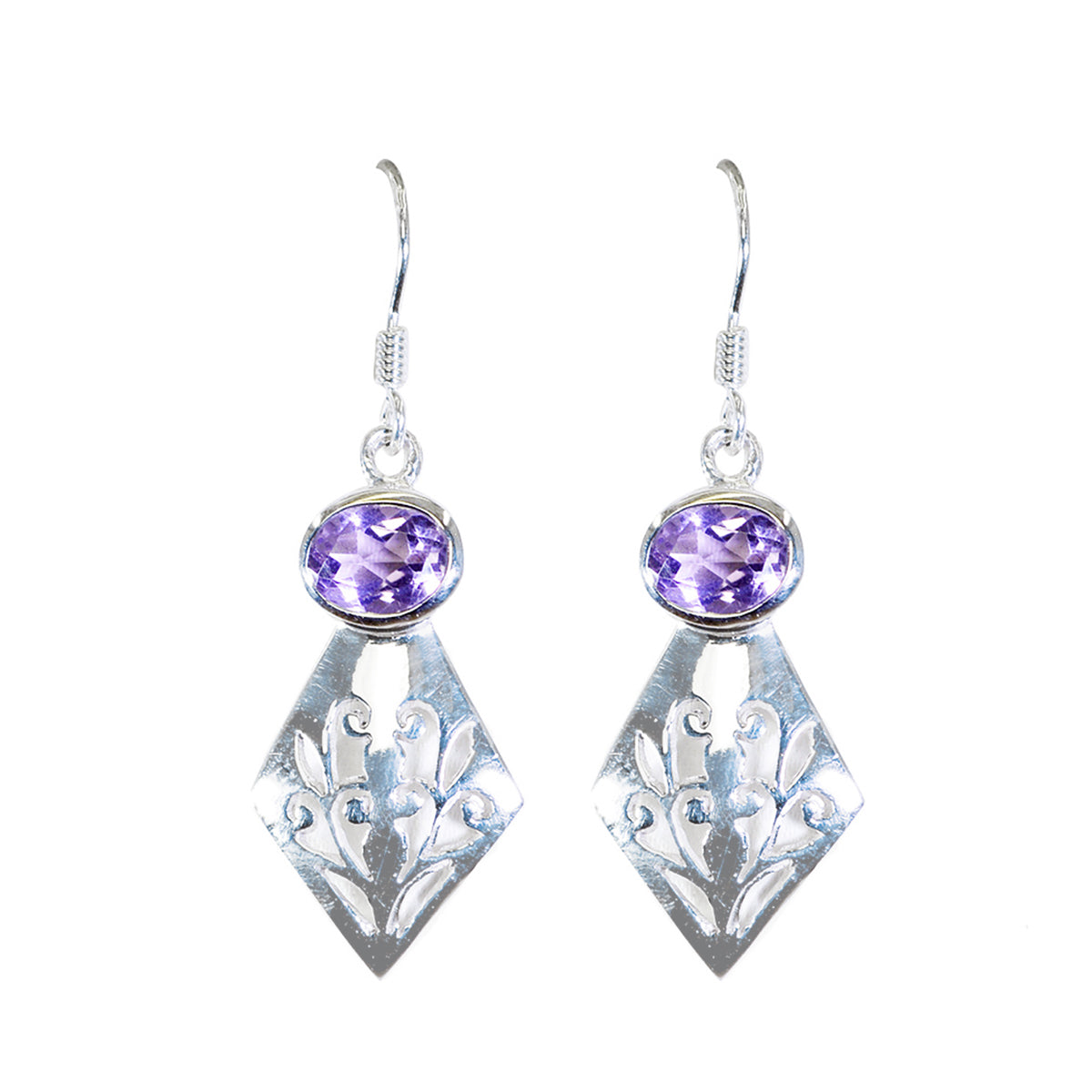 Grace Purple Solitaire Dangle Earrings for Every Occasion Amethyst Purple Dangle