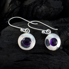 Antonia Purple Solitaire Dangle Earrings for Glam Looks