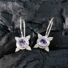 Penelope Purple Solitaire Dangle Earrings for Glam