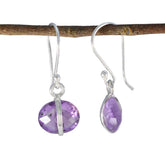 Leah Purple Solitaire Dangle Earrings for Every Occasion Amethyst Purple Dangle