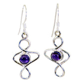 Alejandra Purple Solitaire Dangle Earrings | Glamour & Style Amethyst Purple Dangle