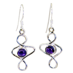 Alejandra Purple Solitaire Dangle Earrings | Glamour & Style Amethyst Purple Dangle