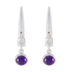 Nora Purple Solitaire Dangle Earrings for Stylish Looks Amethyst Purple Dangle