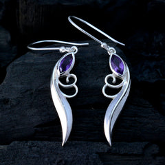 Lily Purple Solitaire Dangle Earrings for Stylish Elegance