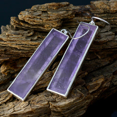 Mia Purple Solitaire Dangle Earrings for Everyday Glam
