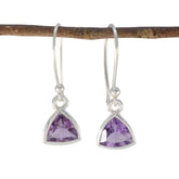 Ayaka Purple Solitaire Dangle Earrings for Glam Look Amethyst Purple Dangle