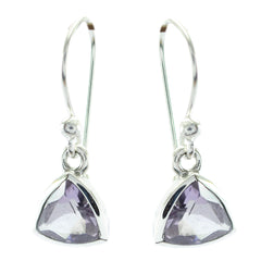 Ayaka Purple Solitaire Dangle Earrings for Glam Look