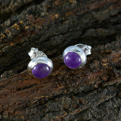 Clara Purple Solitaire Earrings - Stylish & Chic Design