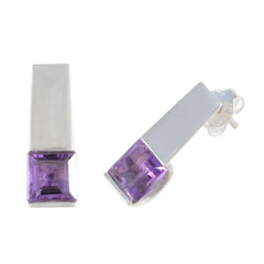 Katarina Purple Solitaire Earrings India for Glam Looks