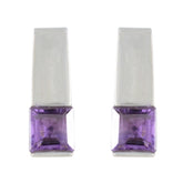 Katarina Purple Solitaire Earrings India for Glam Looks Amethyst Purple Stud