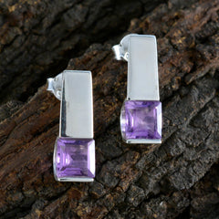 Katarina Purple Solitaire Earrings India for Glam Looks