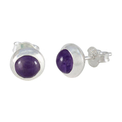 Clara Purple Solitaire Earrings - Stylish & Chic Design