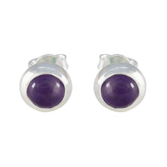 Clara Purple Solitaire Earrings - Stylish & Chic Design Amethyst Purple Dangle