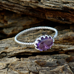 Yuna Purple Solitaire Ring in Sterling Silver Design