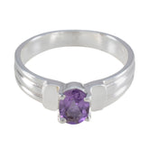 Zoe Purple Solitaire Ring - Elegant Gemstone Jewelry Amethyst Purple