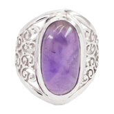 Angel Purple Solitaire Ring with Elegant Design Amethyst Purple