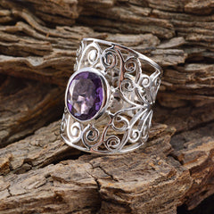 Isabella Purple Solitaire Ring in Elegant Design